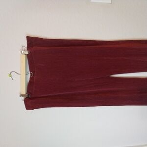 Wine soft dress pants- wide legs